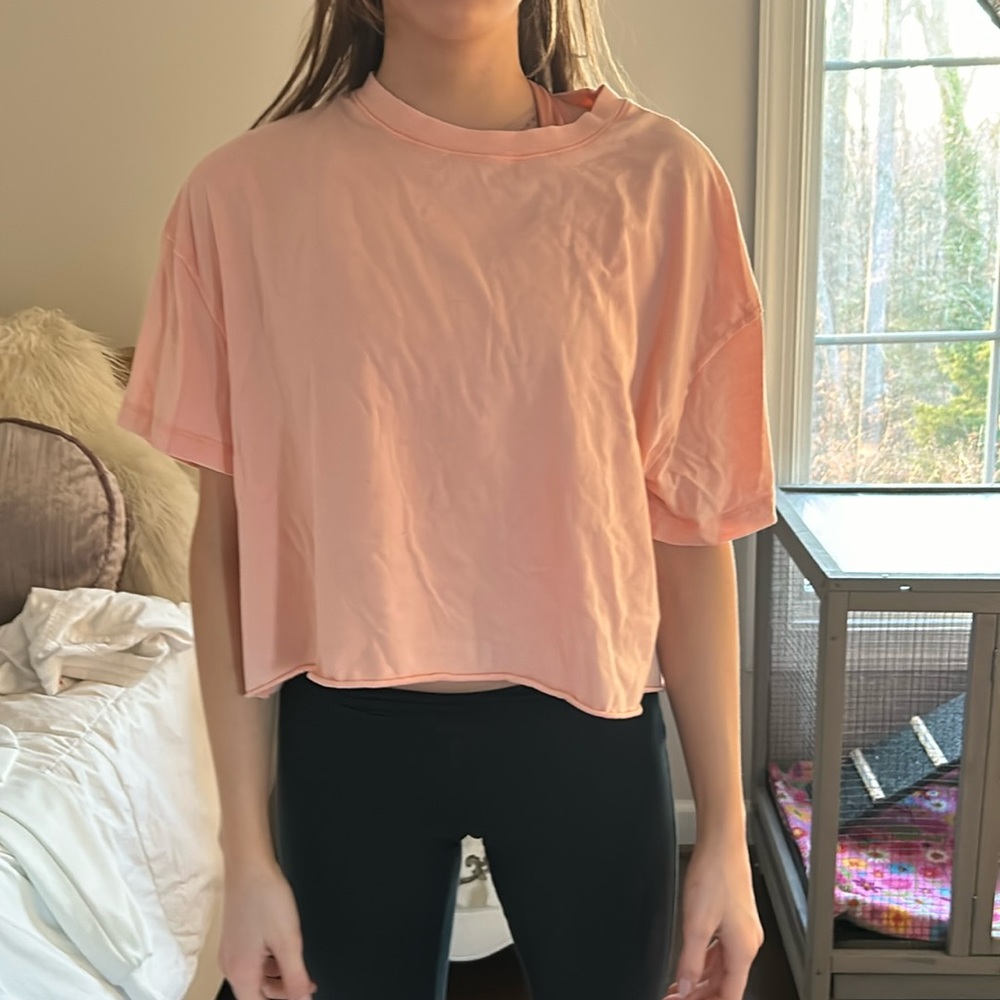 Pink cropped T-shirt